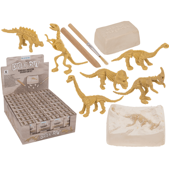 Out Of The Blue Excavation Kit, Dinosaur Skeleton, Asst