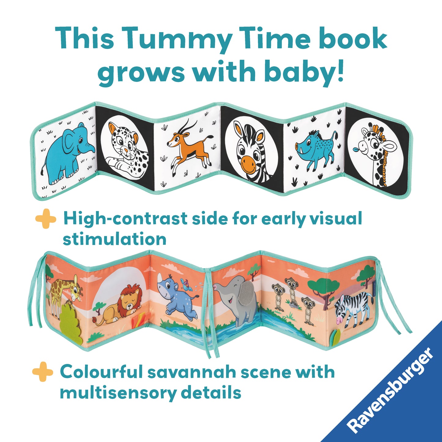 Ravensburger Tummy Time Book: Wild Animals