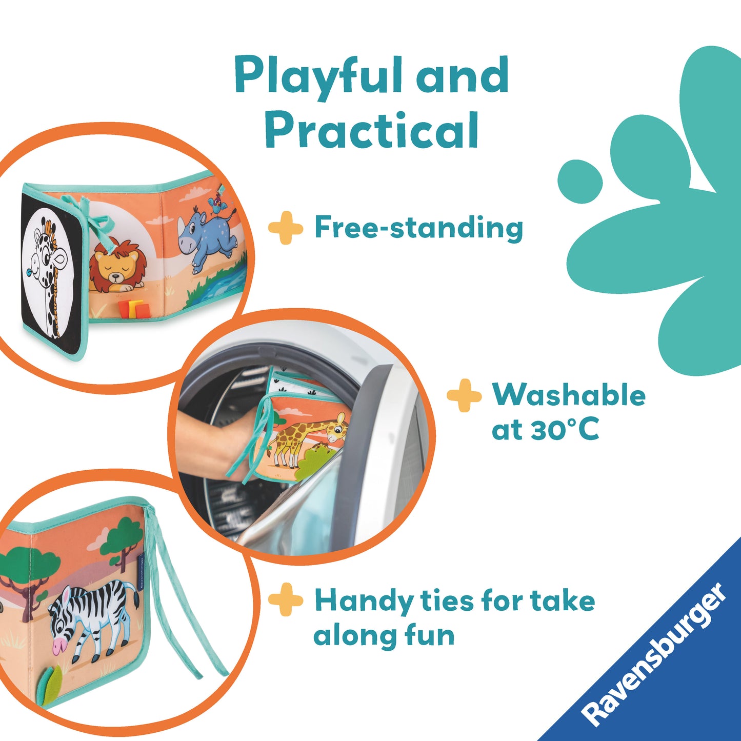 Ravensburger Tummy Time Book: Wild Animals