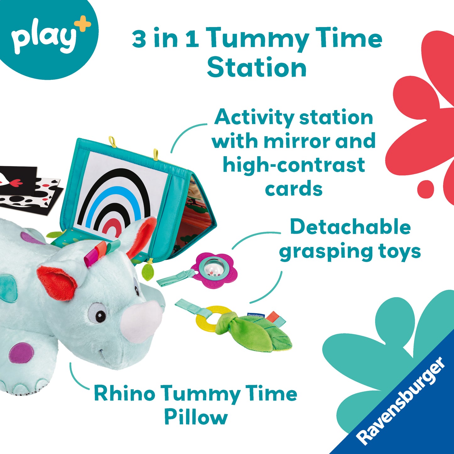 Ravensburger 3 in 1 Tummy Time Activity Station: Rhino