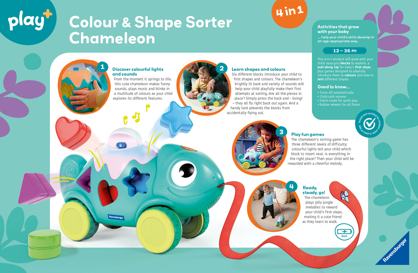 Ravensburger 4-in-1 Colour & Shape Sorter: Chameleon