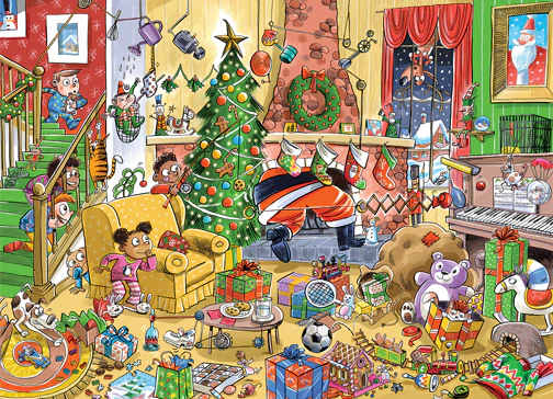 Cobble Hill Puzzles 350 Pieces Catching Santa