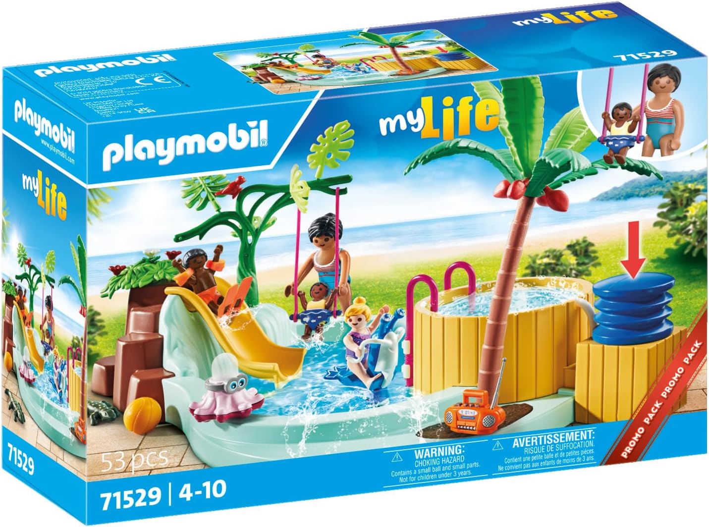 Playmobil 71529 MyLife Children's Pool with Whirlpool,