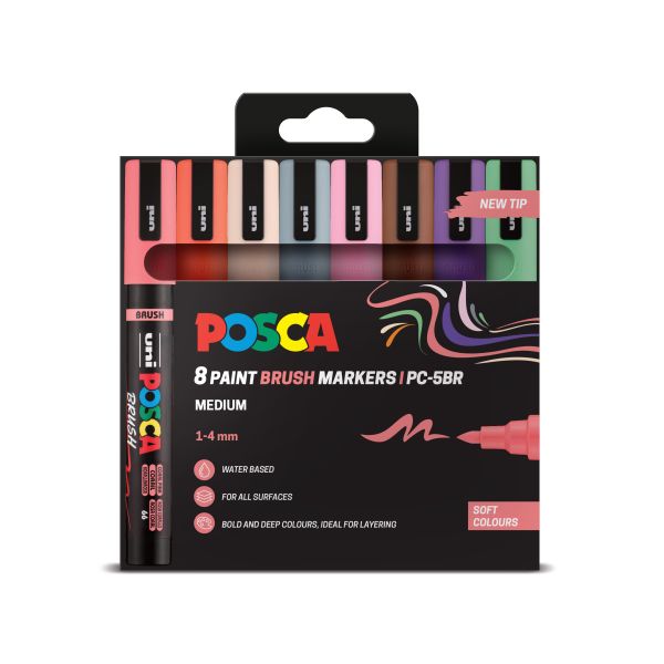 Posca Pc-5Br Soft Colours Wallet Of 8