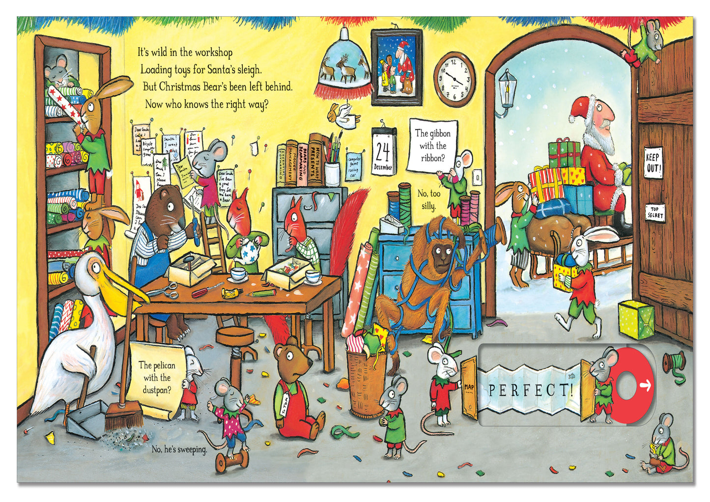 Christmas Bear (Push Pull Slide) (Board)