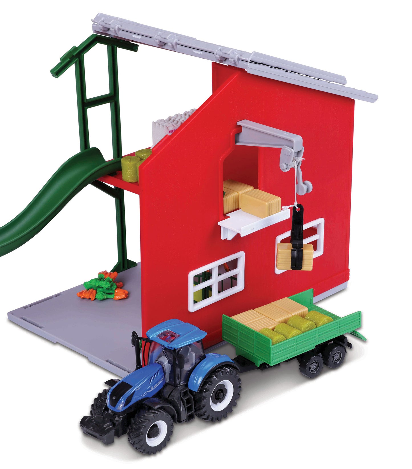 Bburago New Holland Farmland Playset With Horse Stable