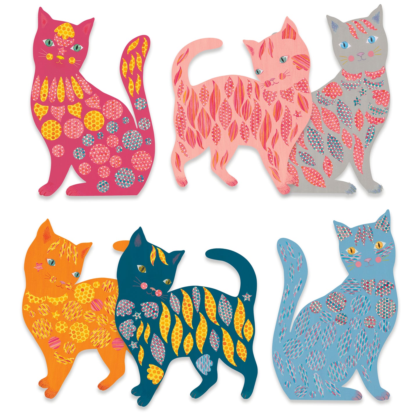 Djeco Elodie’s Cute Cats Create With Paper Sticker Activity