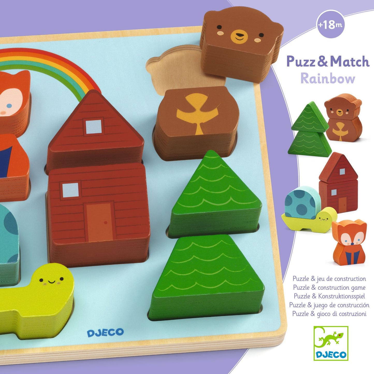 Djeco Puzz & Match Rainbow Wooden Puzzle