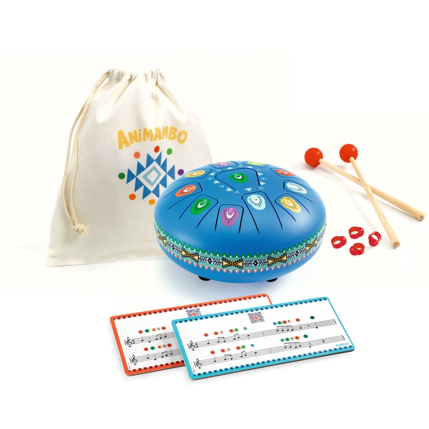 Djeco Large Tongue Drum - 11 Notes Animambo