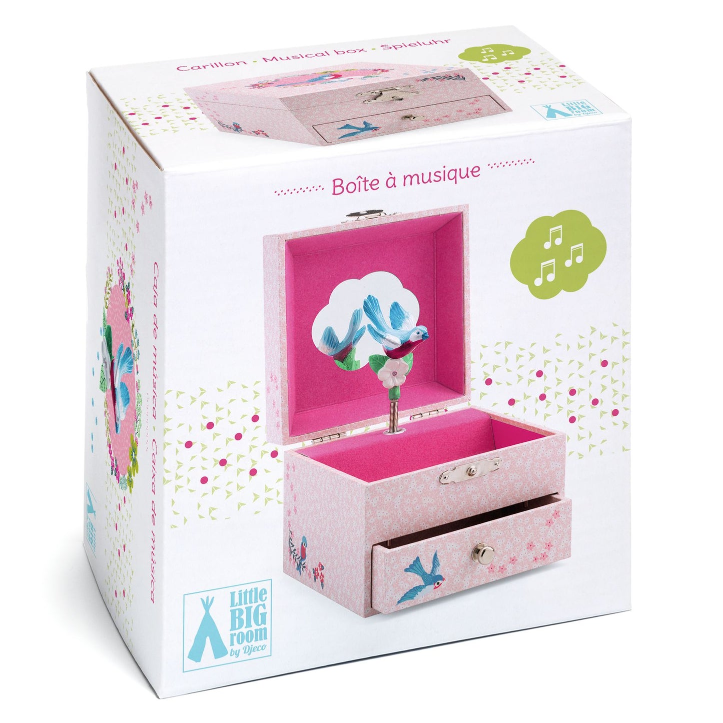 Djeco Chaffinchs Wooden Musical Jewellery Box Melody