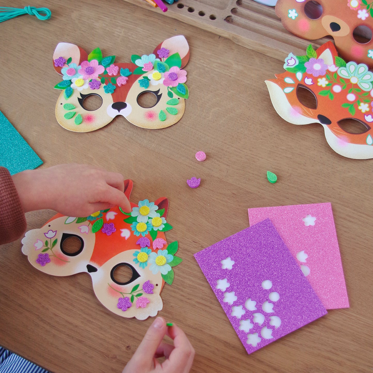 Djeco DIY Masks To Decorate Forest Animals Mosaics & Stickers
