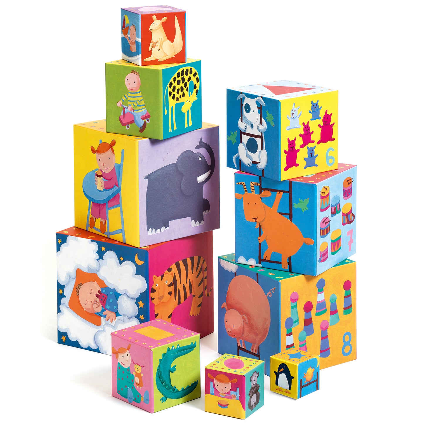 Djeco 10 Funny Nesting Stacking Blocks