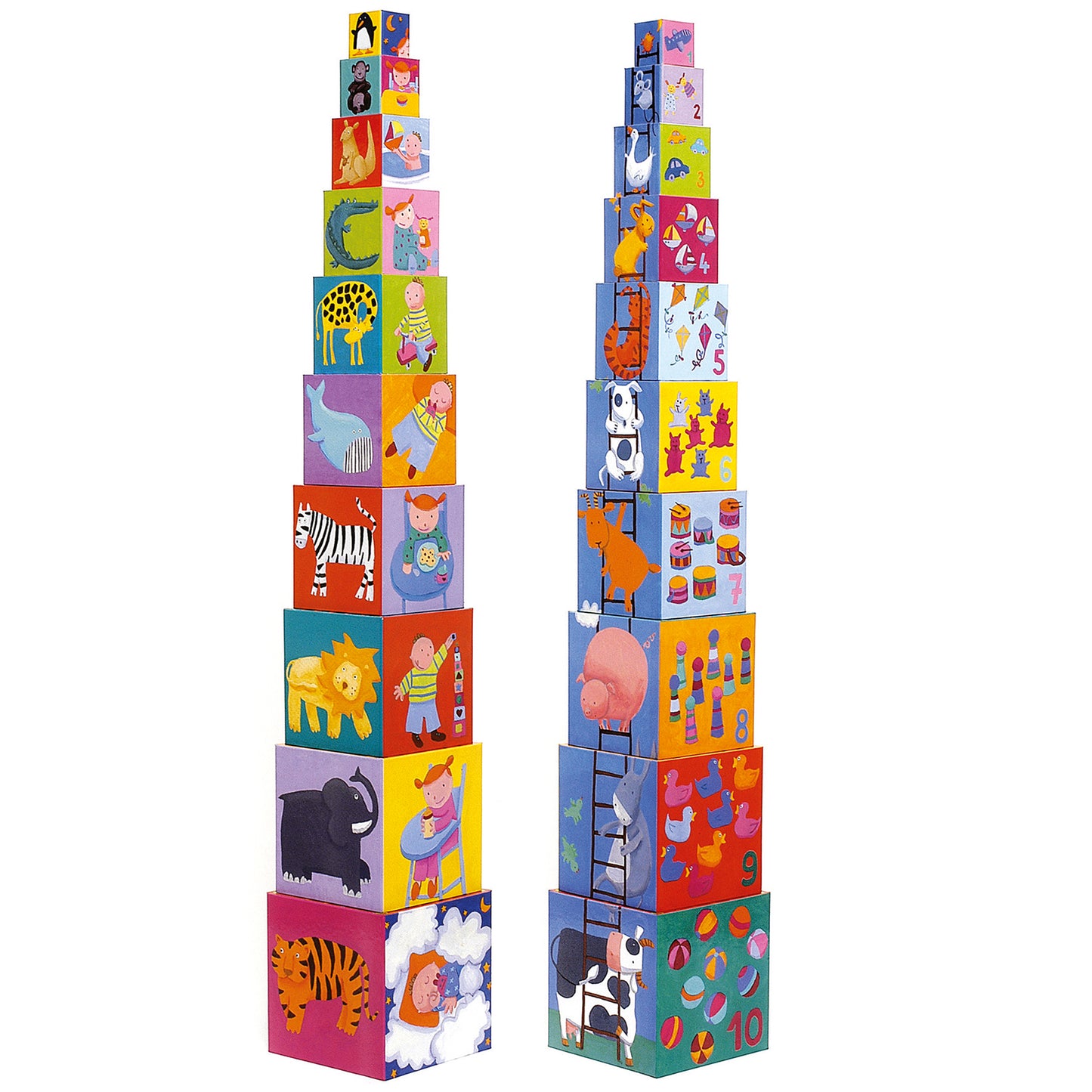 Djeco 10 Funny Nesting Stacking Blocks
