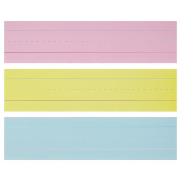 Clever Kidz Pkt30 WipeOff Phrase Strips 3''X12'' Coloured