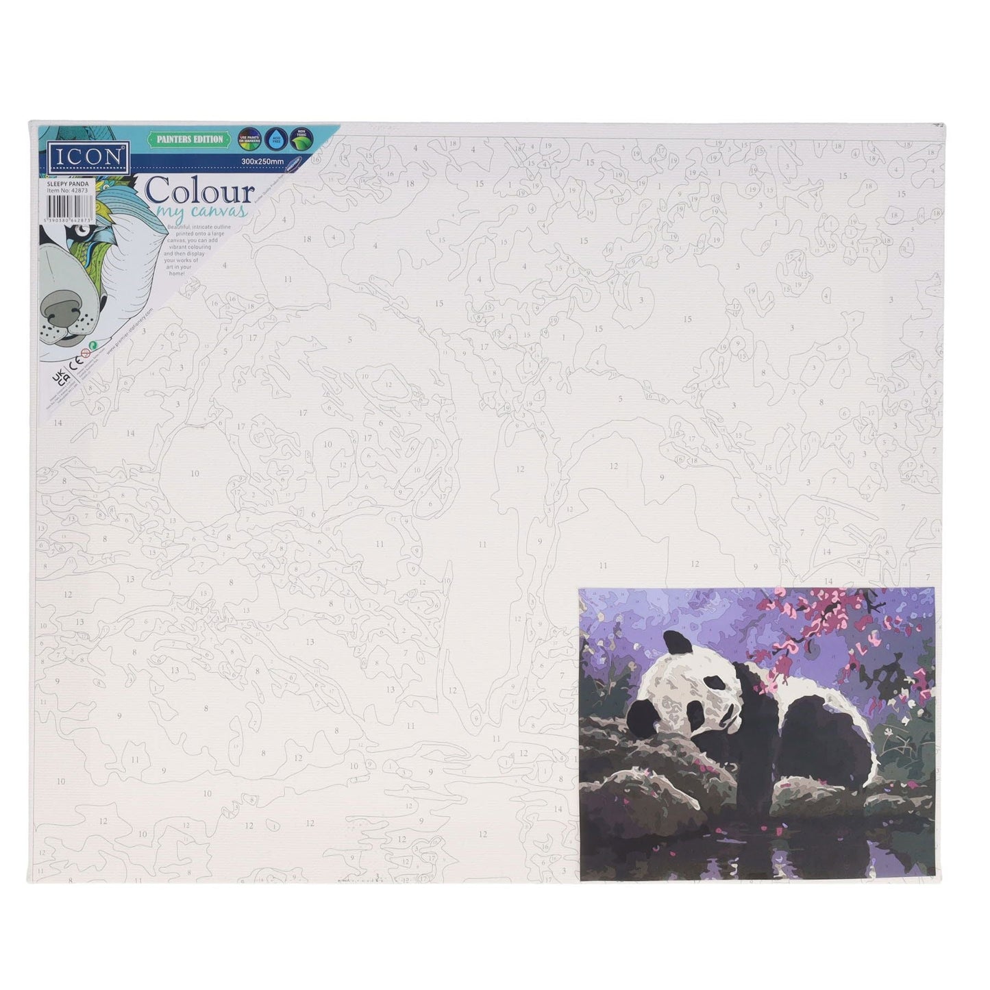 Icon 300x250mm Colour My Canvas Sleepy Panda