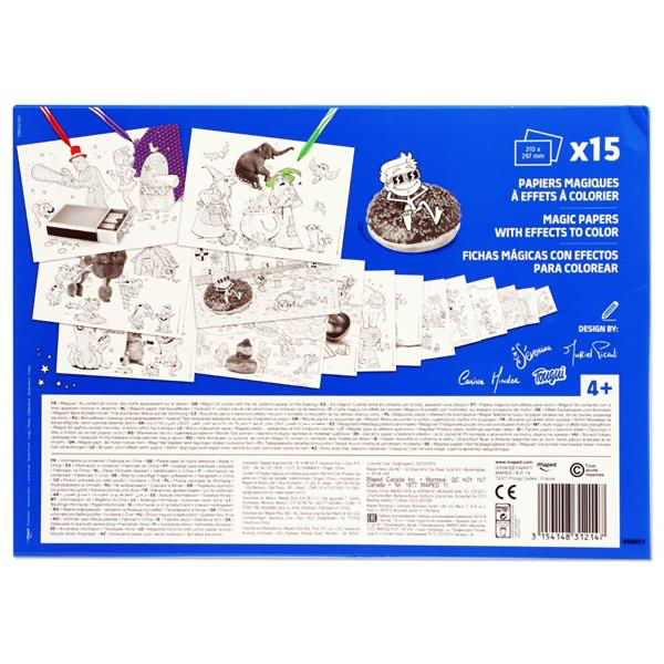 Maped Set 15 A4 Sheets Magic Colouring Paper 2 Asst