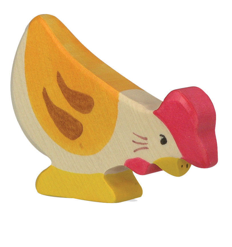 Holztiger Hen, Pecking