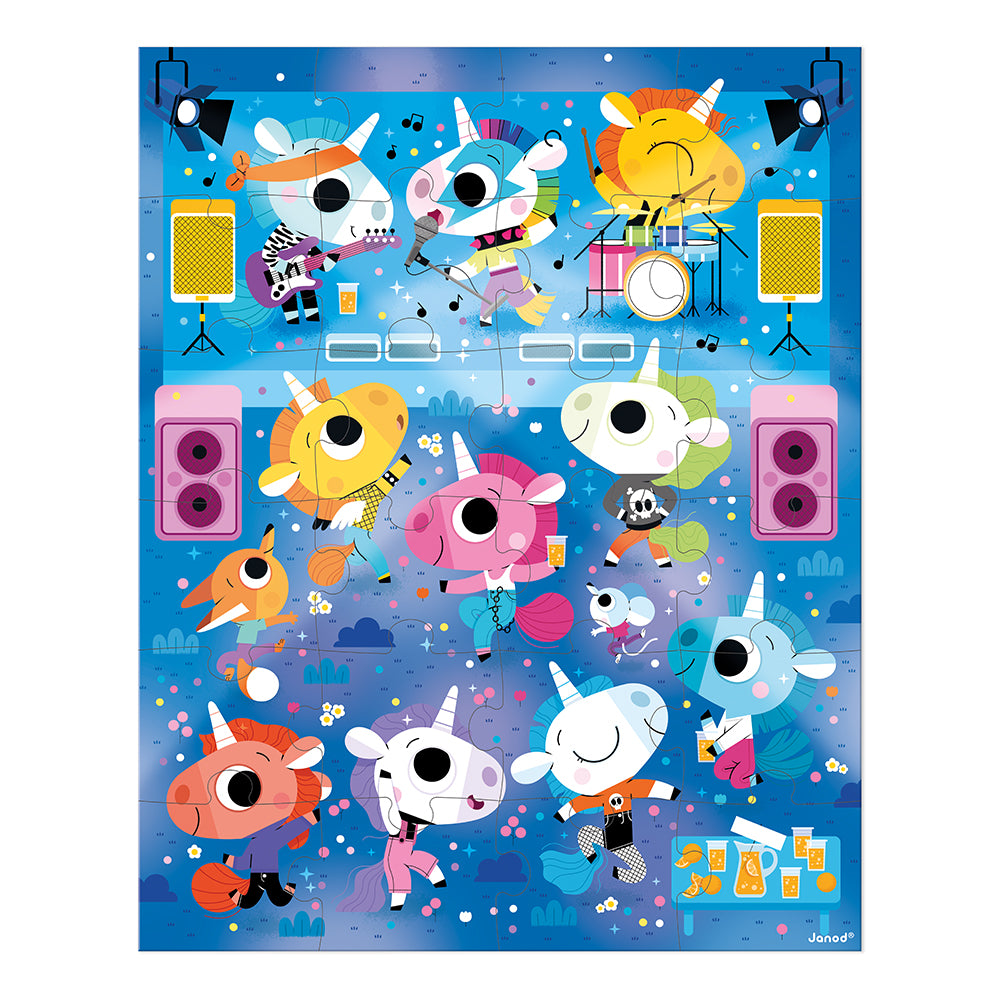 Janod Unicorns Rock Concert Puzzle - 24 Pcs