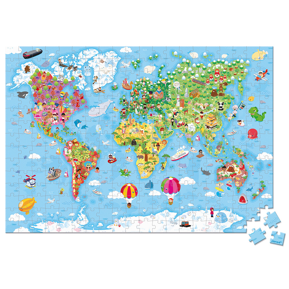 Janod World Giant Puzzle - 300 Pcs