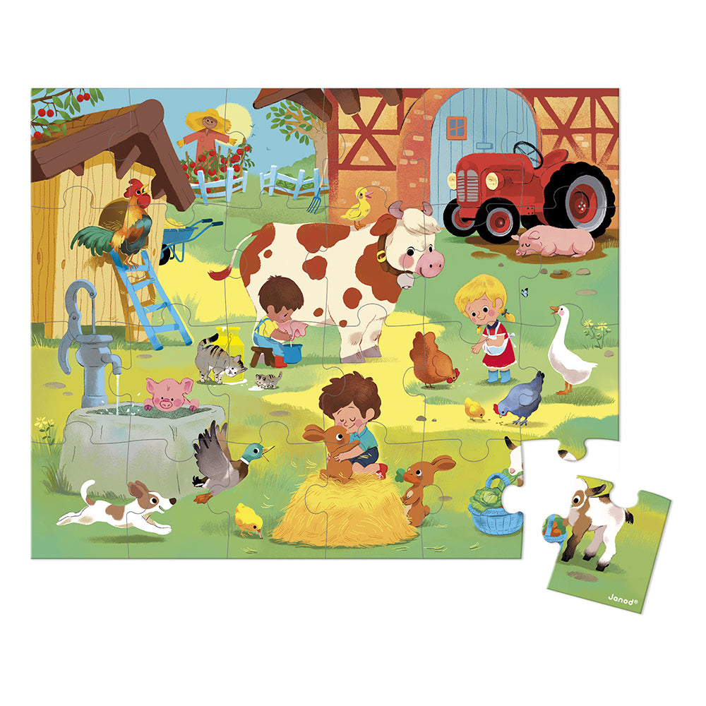 Janod Puzzle A Day At The Farm - 24 Pcs