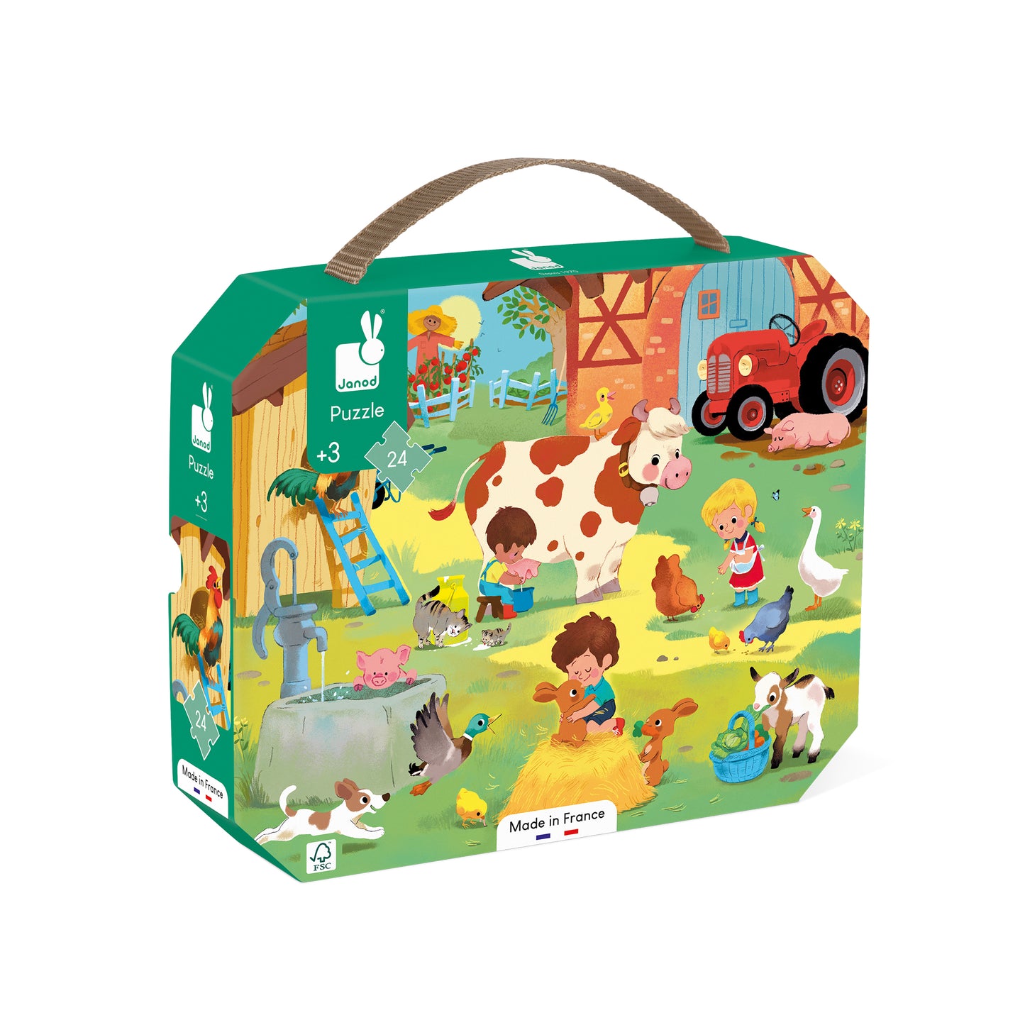 Janod Puzzle A Day At The Farm - 24 Pcs