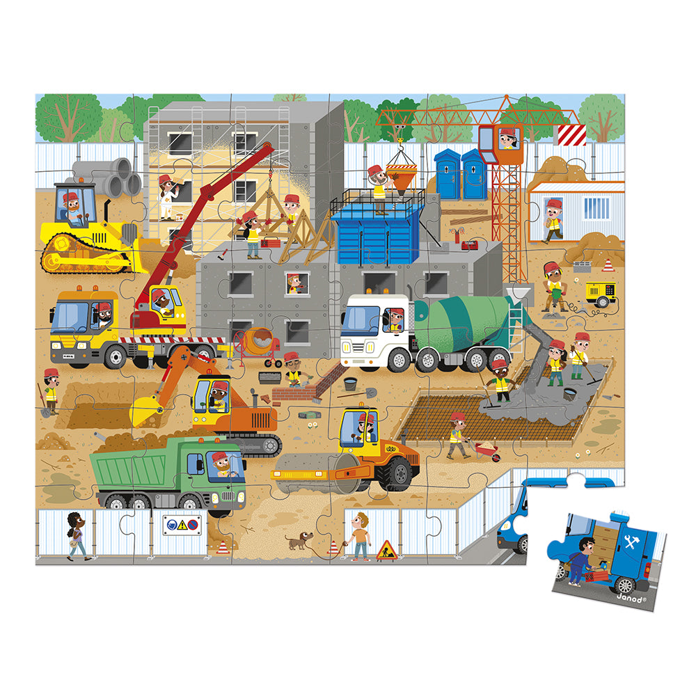 Janod Puzzle Construction Site - 36 Pcs
