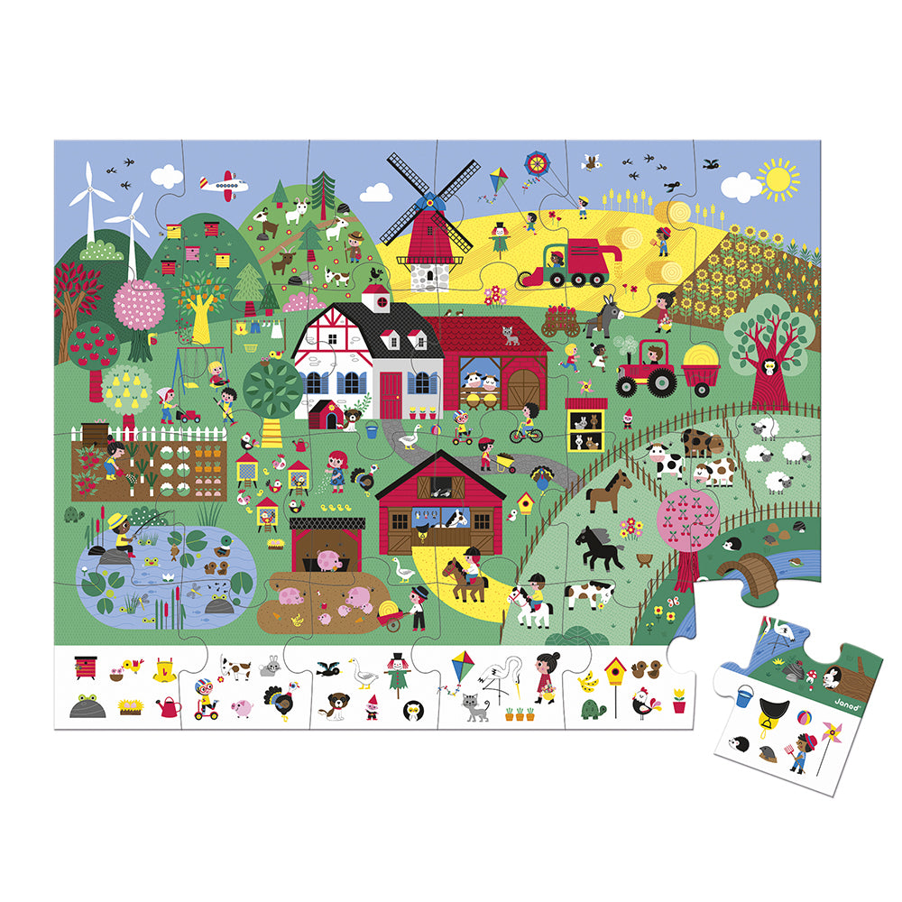 Janod Observation Puzzle - The Farm - 24 Pcs