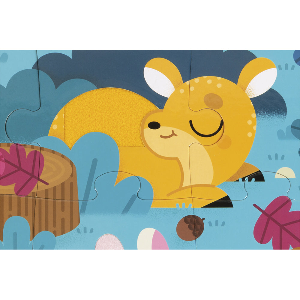 Janod Tactile Puzzle "Forest Animals" - 20 Pcs