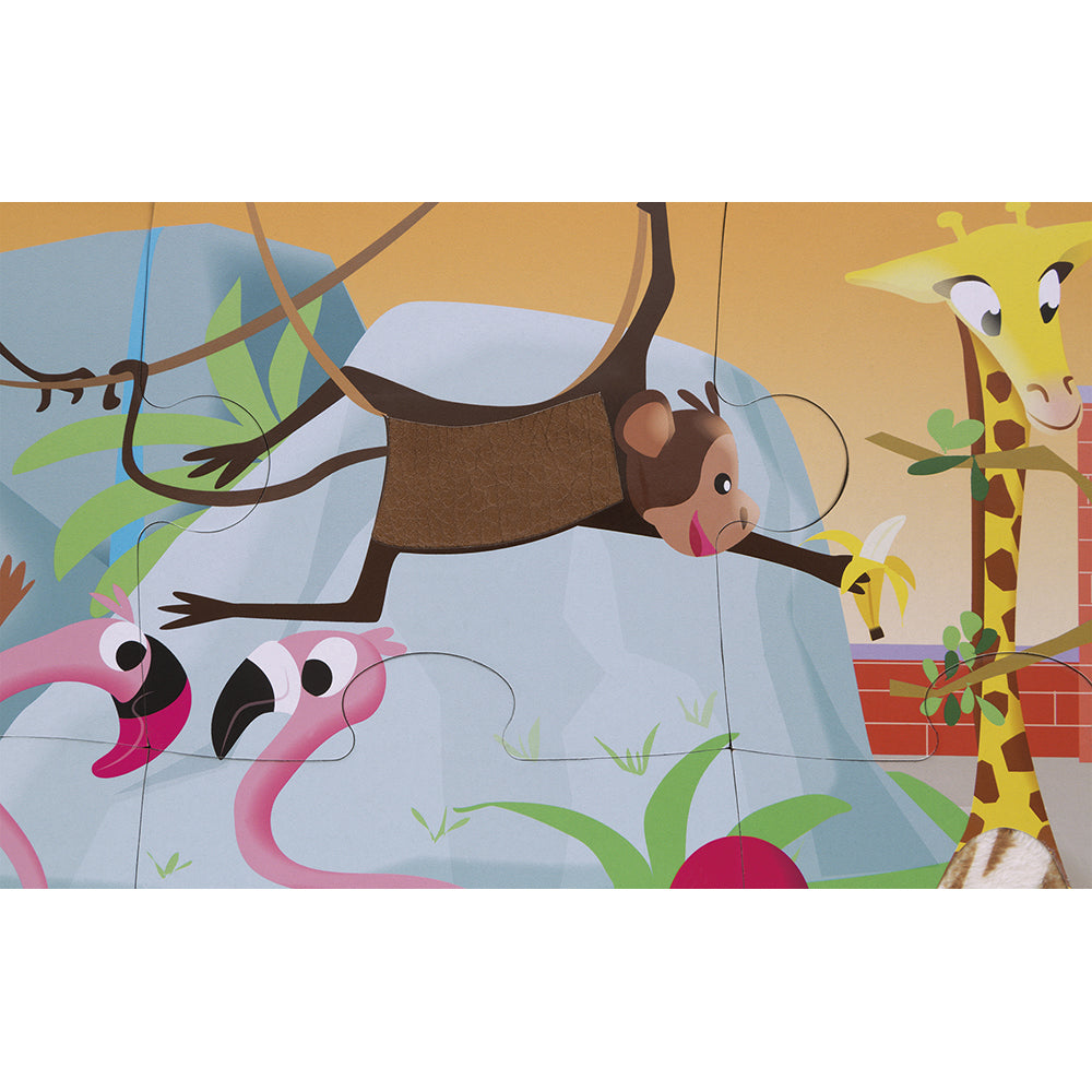 Janod Tactile Puzzle A Day At The Zoo - 20 Pcs