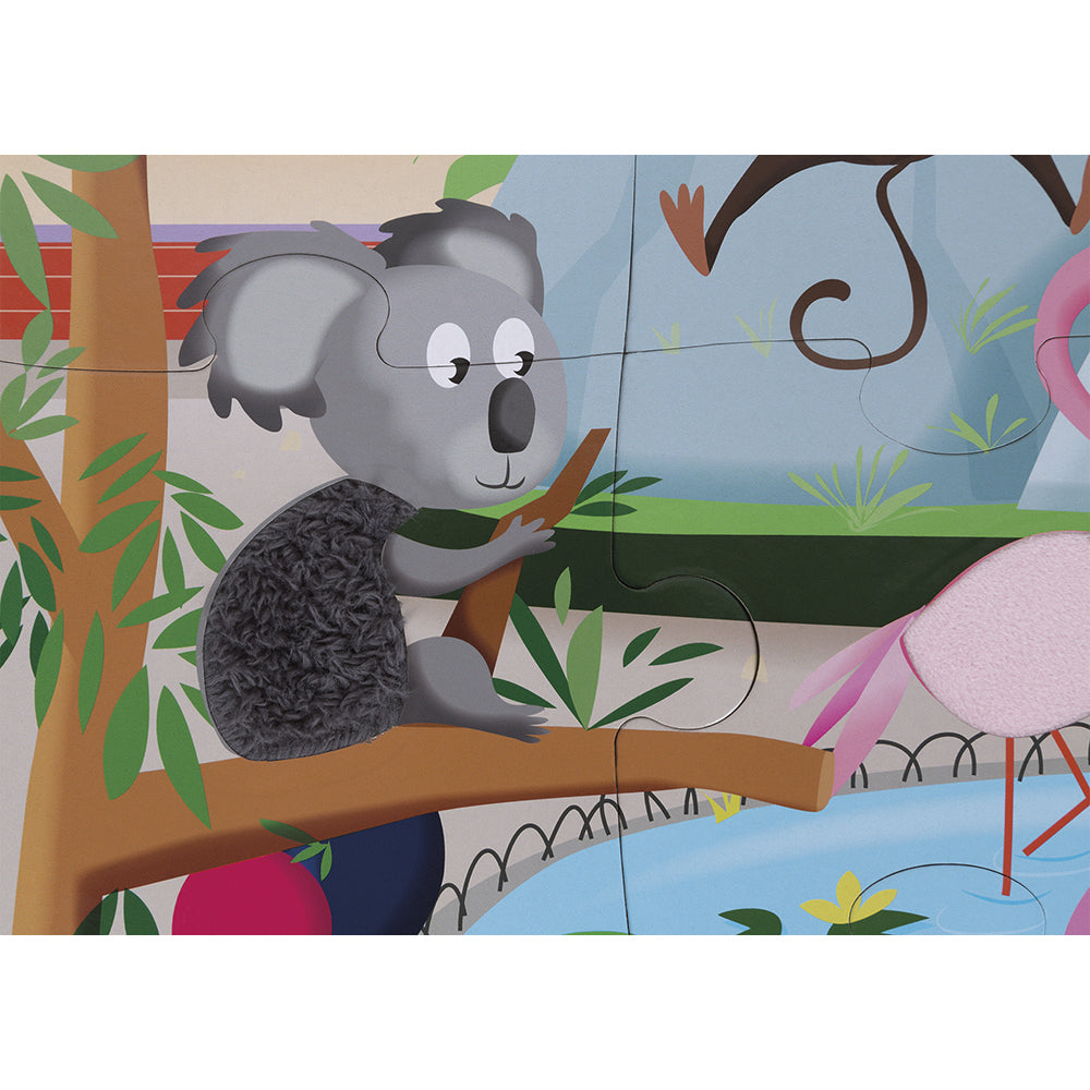 Janod Tactile Puzzle A Day At The Zoo - 20 Pcs