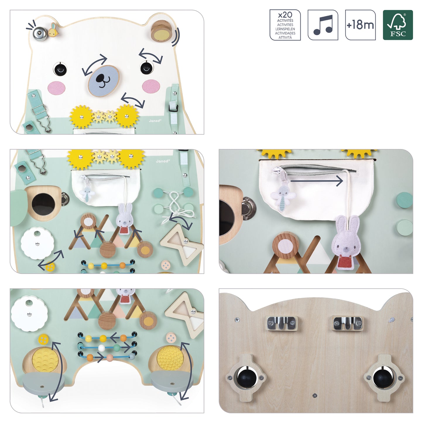 Janod Pure - Bear Activity Board