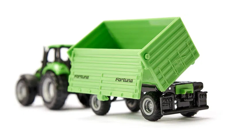 Siku 1:87 Deutz-Fahr With Fortuna 4 Wheel Trailer
