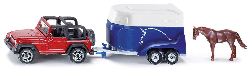 Siku 1:87 Jeep W/Horse Trailer