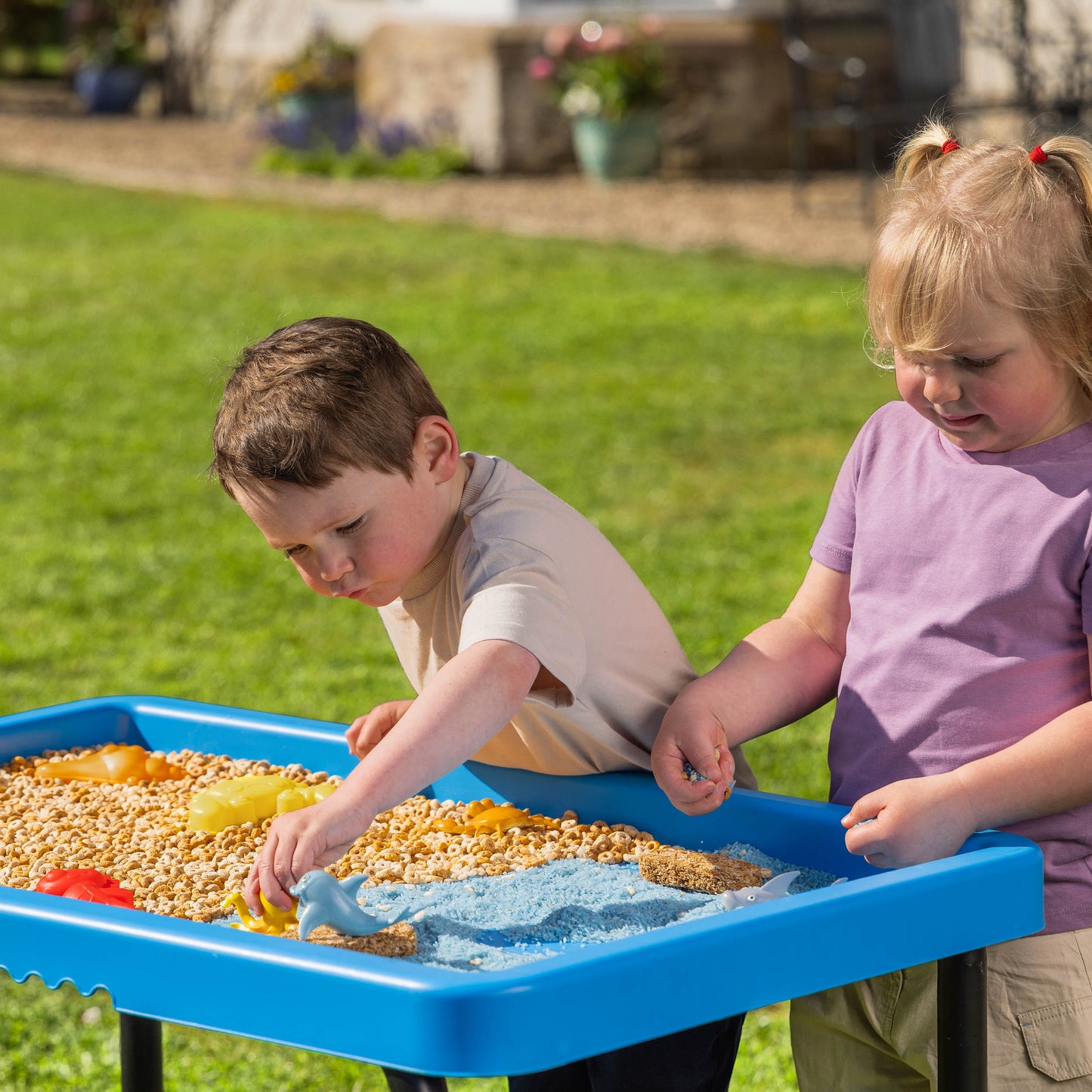 Plastic Play Tray Table for Indoor and Outdoor Play - Blue