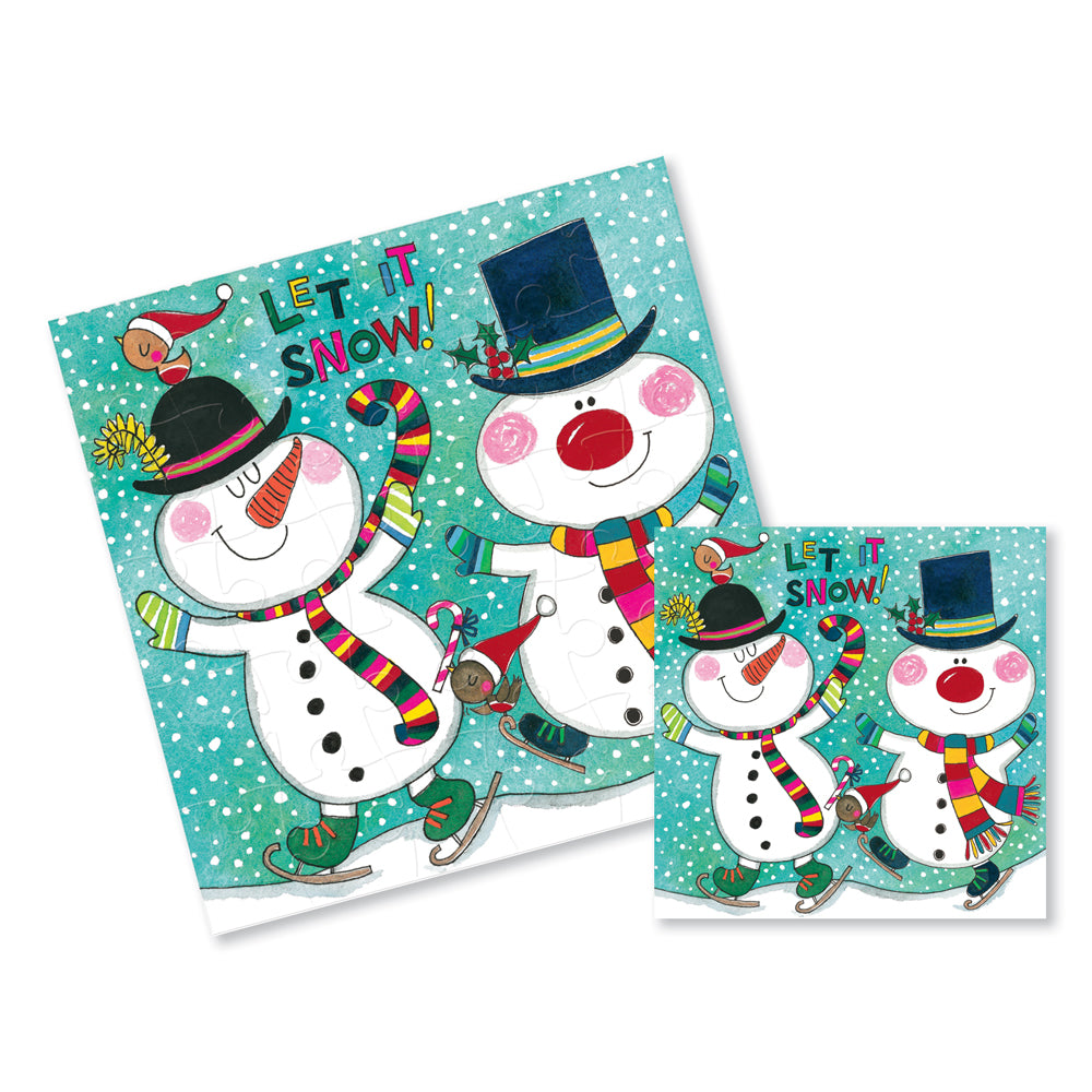 Rachel Ellen Xmas Jigsaw Cards - Snowmen