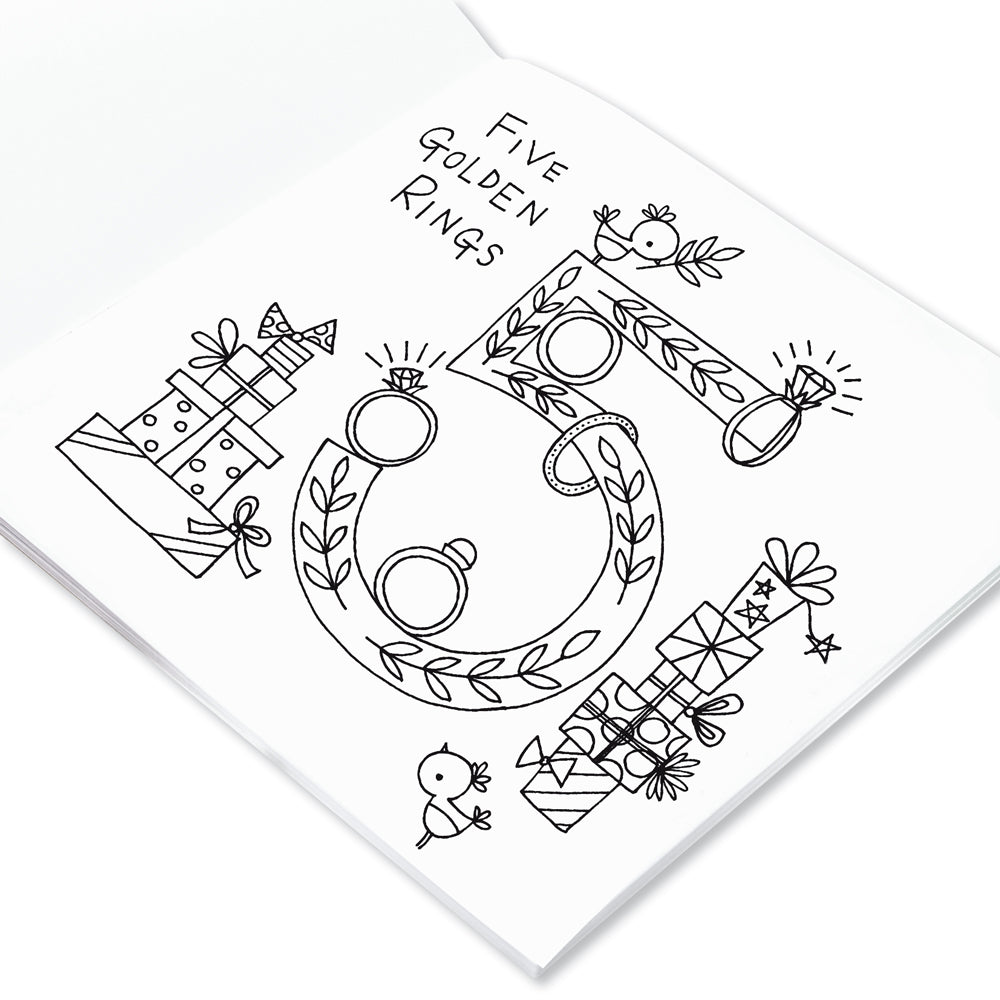 Rachel Ellen Square Colouring Book - 12 days of Christmas