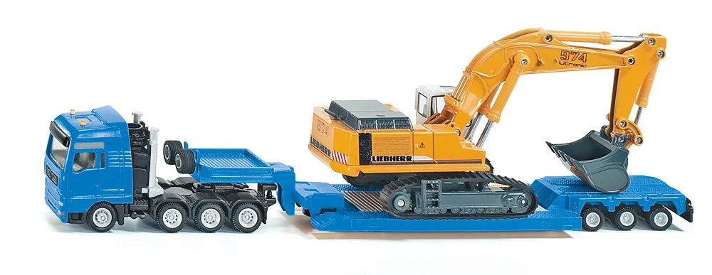 Siku 1:87 Flat-Bed Transporter W/Liebherr Excavator
