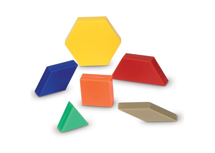 Learning Resources Plastic Pattern Blocks, 1 cm (Set of 250)
