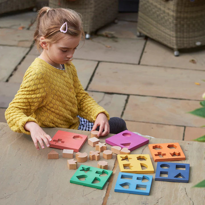 TickiT Rainbow Wooden Shape Stacker