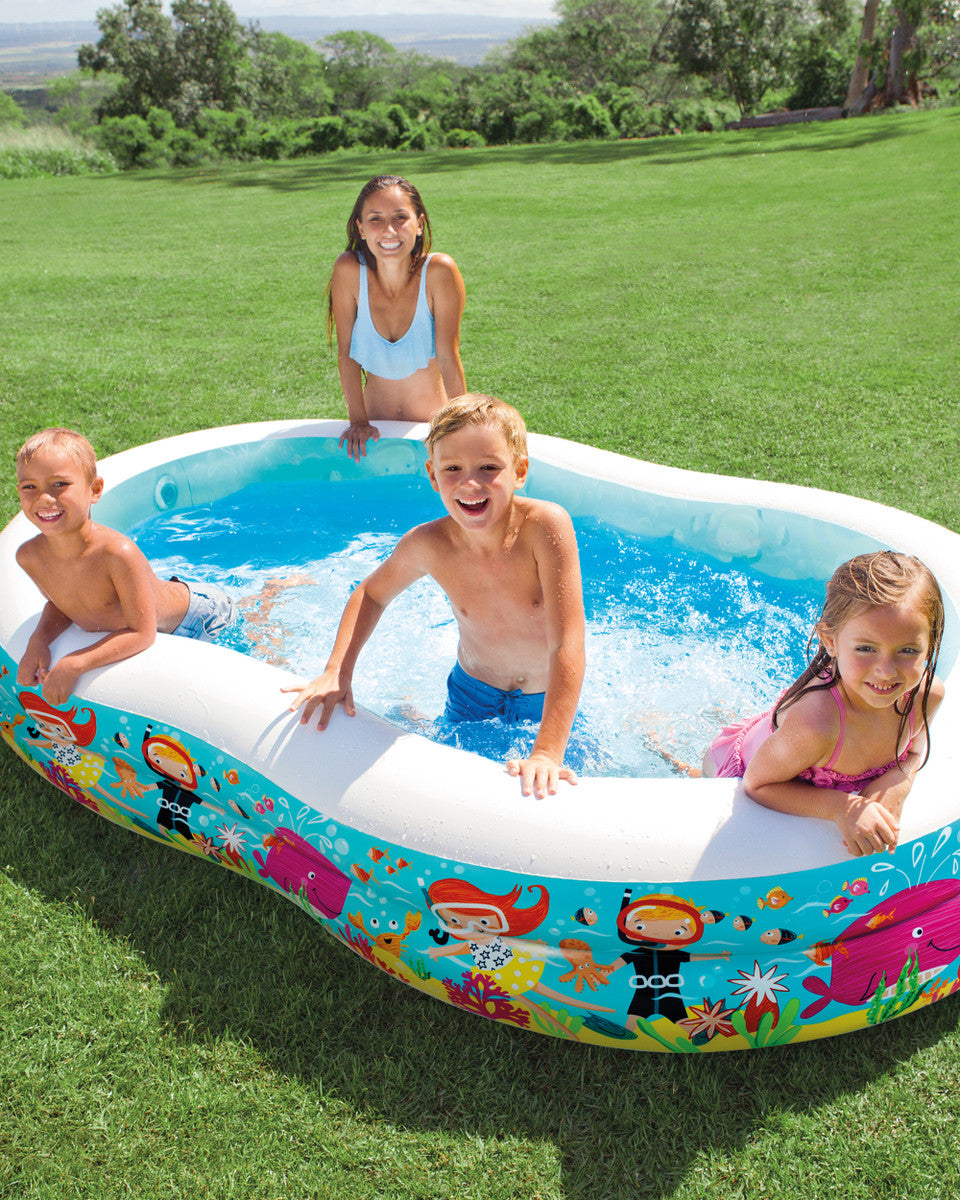 Intex 103" X 63" X 18" Inflatable 2 Ring Pool Beach Design