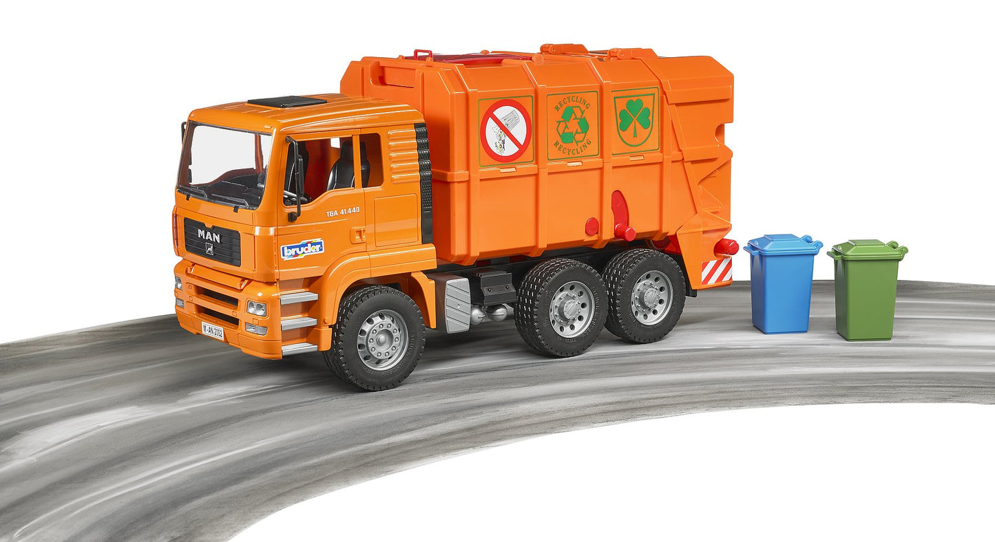 Bruder MAN TGA Orange Refuse Truck