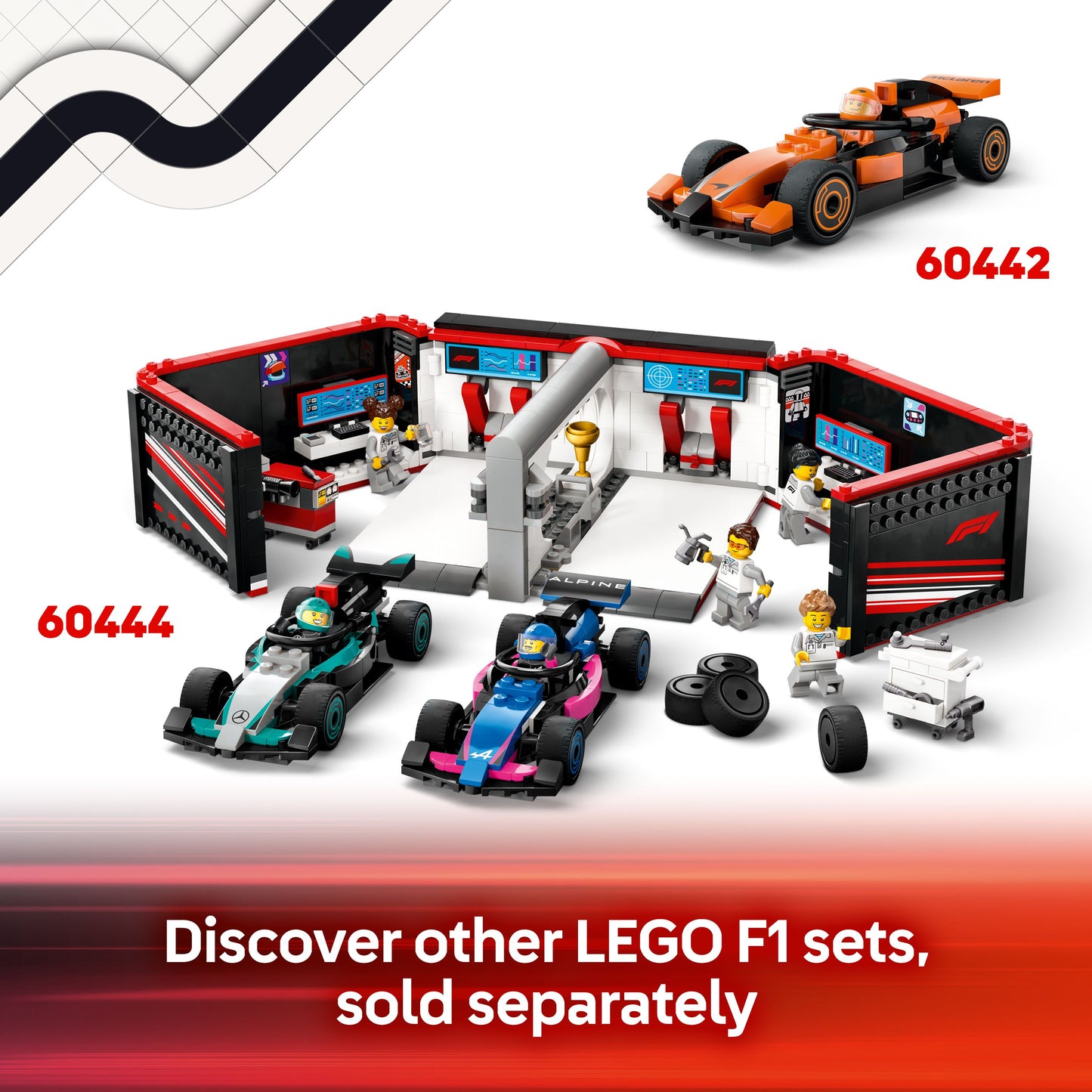 Lego City Formula 1 60443 F1® Pit Stop & Pit Crew with Ferrari Car
