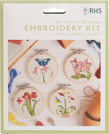 RHS Embroidery Hoop Decoration Kit - Butterfly And Flora