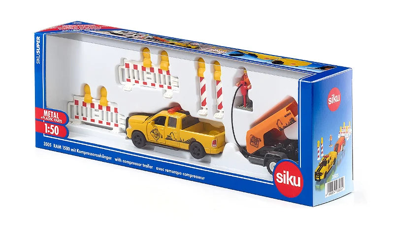 Siku 1:50 RAM 1500 With Compressor Trailer