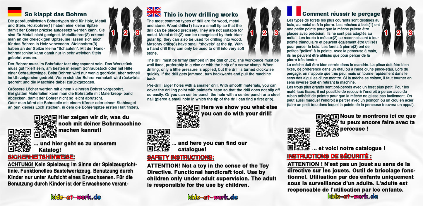 Kids At Work Hand Drill With 10 Mm Quick Action Chuck