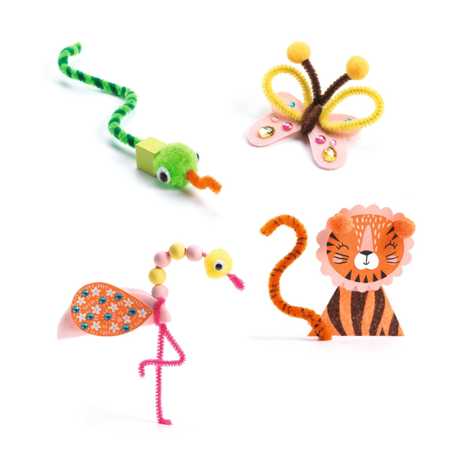 Djeco Threading Jungle Animal Creation Box