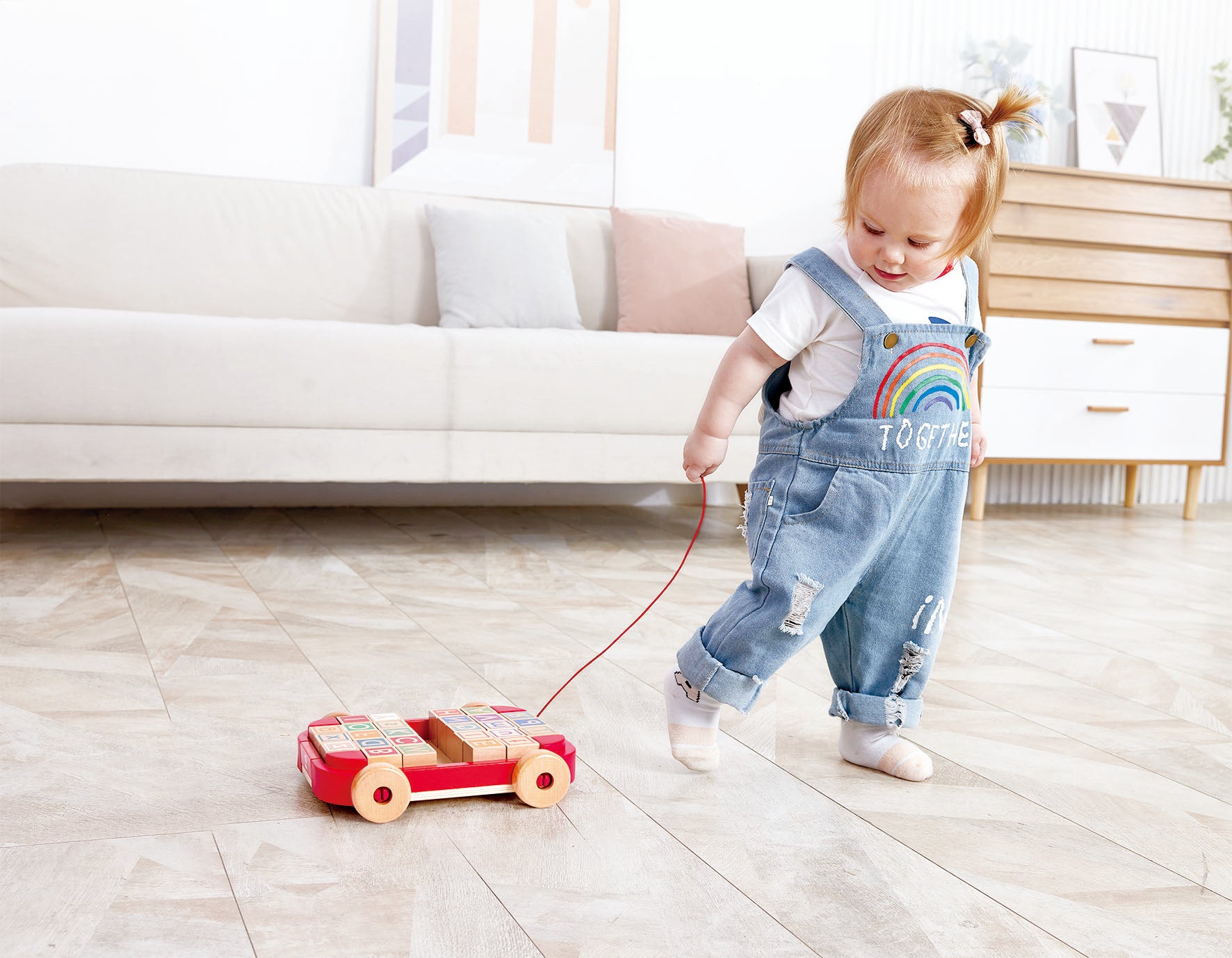 Hape Pull-along Cart with Stacking Blocks