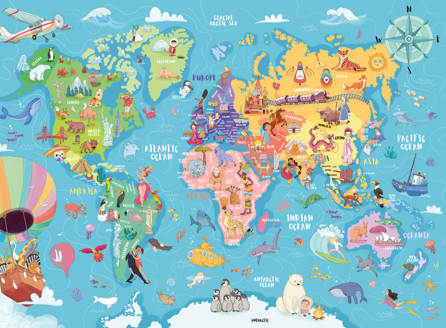 Ravensburger Map of the World, XXL 100pc