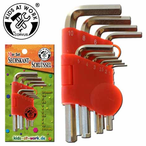 Kids At Work Hexagonal Wrench Set 10-Piece