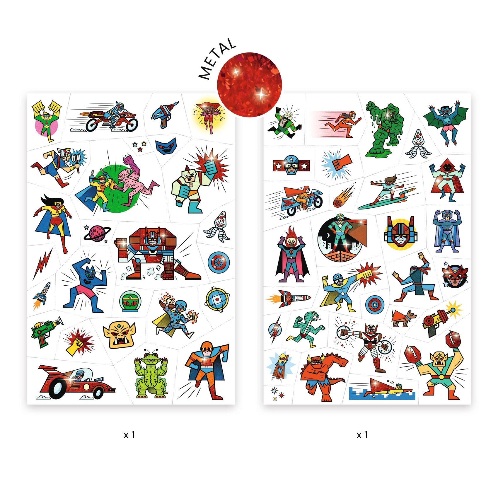 Djeco Heroes Vs Villains Temporary Tattoos